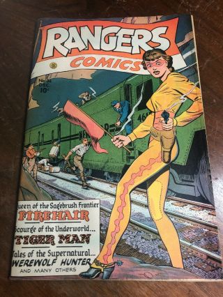 Rangers Comics 32,  1946,  Fiction House Ow Htf Golden Age Comic Deal