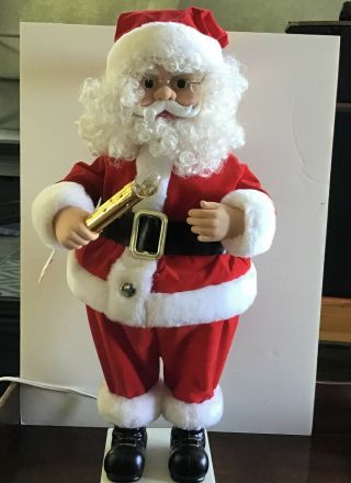 Vintage Telco Motion - Ette Animated 24 " Santa Claus Figure With Candle See Video