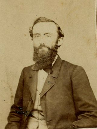 Civil War Era Antique Cdv Photo Man W Beard Fashion By Spooner Springfield Mass