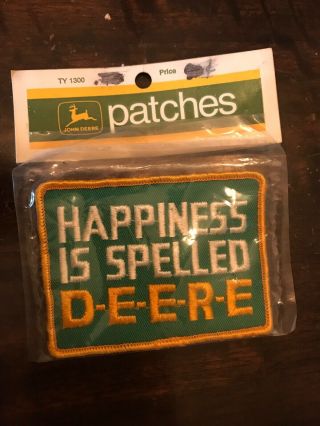 Vintage 1972 John Deere Embroidered Patch Happiness Is Spelled D - E - E - R - E