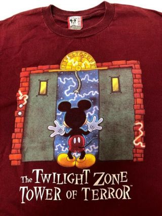 Vtg Disney The Twilight Zone Tower Of Terror Disneyland Mickey Mouse T Shirt Xxl