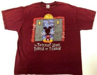 VTG Disney The Twilight Zone Tower Of Terror Disneyland Mickey Mouse T Shirt XXL 2