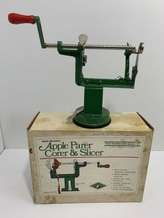 Vintage White Mountain Apple Peeler Parer Corer & Slicer W/original Box