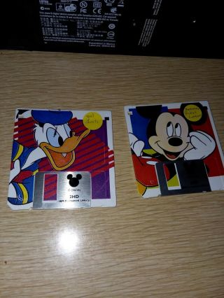Disney Mickey Mouse And Donald Duck Floppy Disk 1.  44mb 3.  5 "