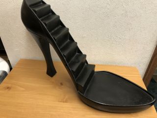 Just The Right Shoe Large Black High Heel Shoe Display Stand And Plaque
