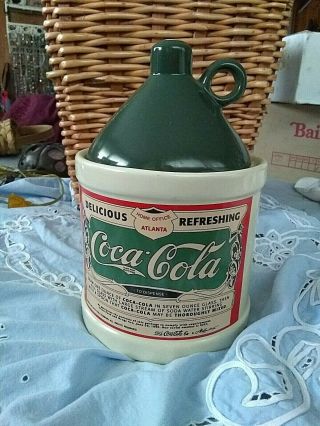 Coca Cola Cookie Jar - White & Green - Syrup Jug - Atlanta 1993