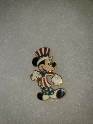 Disney Mickey Mouse As Uncle Sam Patriotic American Flag Stars & Stripes Pin