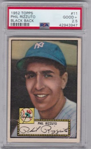 1952 Topps 11 Phil Rizzuto Psa 2.  5 G,  Vintage York Yankees Baseball Card