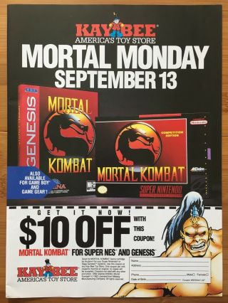 Mortal Kombat Monday Launch Day Snes Sega Genesis 1990 