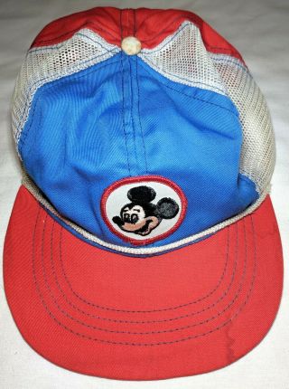 Mickey Mouse Walt Disney Production Baseball Cap Hat Patch Snapback Rare Usa