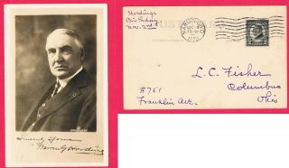 Warren Harding Memorial November 2,  1923 His Birthday Post Card & Harding Stamp