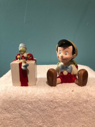 Disney Pinocchio & Jiminy Cricket Christmas Salt & Pepper Shakers