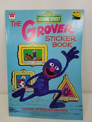 Vintage Sesame Street The Grover Sticker Book - A Whitman Book - 1976