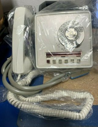 Gte Automatic Electric Type 186 Six Button Wall Telephone White Rotary Dial