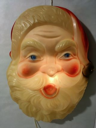 Vintage Beco Santa Claus Face Blow Mold No.  951 Lighted Christmas 18 "