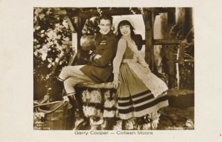 Colleen Moore - Gary Cooper Real Photo Pc Ballerini & Fratini Actress Movie Star
