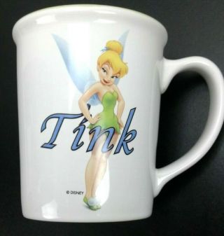 Disney Store Tinker Bell Coffee Mug Tink Cup 16 Oz Licensed Official White Green