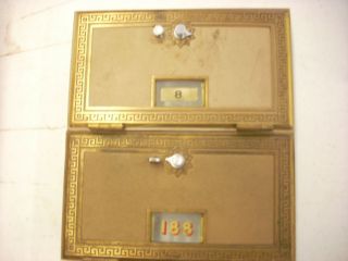2 - Vintage Post Office Box Doors And Frame 8 & 188,  Made By Keyless & National