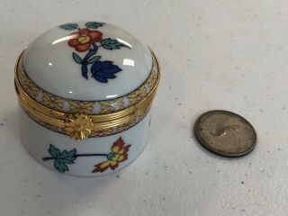 Vintage B.  H.  Limoges Porcelain Hand Painted Hinged Trinket Box