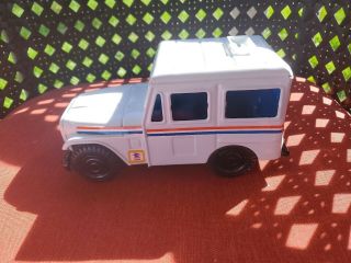 Vintage Western Stamping Corp.  Metal U.  S.  Mail Post Office Jeep Coin Bank Usps