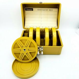 Kenco 8mm 8 Film Metal Reel Storage Box Vintage 5 Reels And Cases