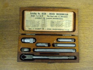 Vintage Starrett - Inside Micrometer Set No 823a Complete