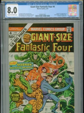 1975 Giant - Size Fantastic Four 4 1st Appearance Madrox Multiple Man Cgc 8.  0 Bx1
