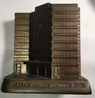 Vintage Alaska Mutual Savings Bank Building Banthrico Bank Cast Metal Copper Usa