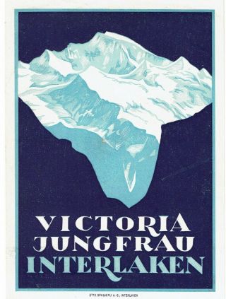 Hotel Victoria Jungfrau Luggage Deco Label (interlaken)