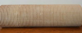 Vtg Mid Century Hand Carved Wood Grooved Rolling Pin Norwegian Lefse 16.  5 