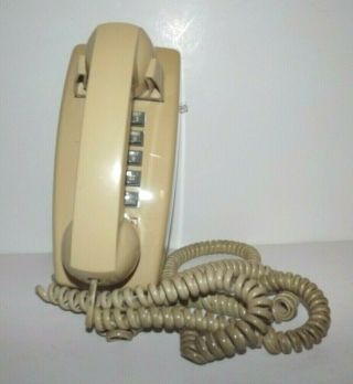 Vintage Northwestern Bell Tt 51490 Push Button Beige Wall Phone