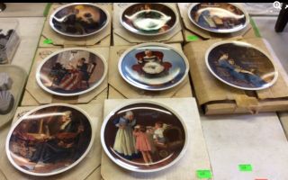 Set Of Eight Norman Rockwell " Mothers Day " Collectors Plate Series By Knowles