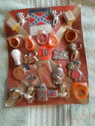 Vintage Gumball 10 Cent Hippie Era Love/peace Confederate Display Card Private