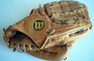Vintage Baseball Glove Wilson A2000 L Made In Usa Dual Hinge Grip Tite Pocket