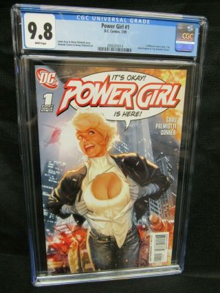 Power Girl 1 (2009) Key 1st Issue/ Sexy Adam Hughes Cover Cgc 9.  8 W808