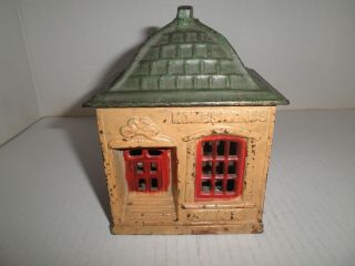 Repainted Old Cast Iron Home Savings Bank Still Bank By J.  & E.  Stevens C.  1891
