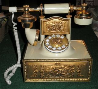Vintage Rotary Dial Telephone French Style Ornate W.  E.
