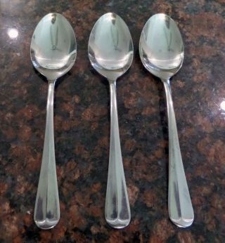 3 Towle Ashley Supreme Teaspoons 18/8 Stainless Rat Tail