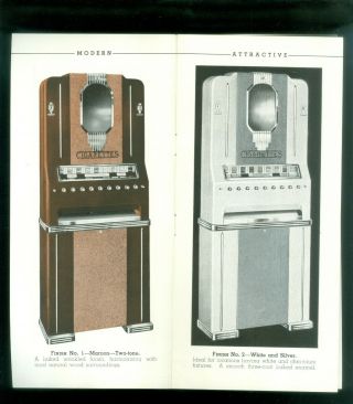1940s Booklet Coin Op Cigarette Vending Machines In Color