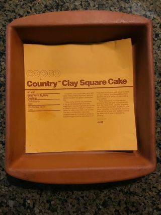 Copco Au7 406 Terra Cotta Country Clay 8 " X 8 " Square Cake Baking Casserole Dish