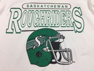 VTG 80 ' s CFL Saskatchewan Roughriders V - Neck Jersey Shirt M Canadian Football 2