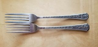 2 Antique Vintage Collectible Forks 7.  5 ",  Interpur Stainless - Japan