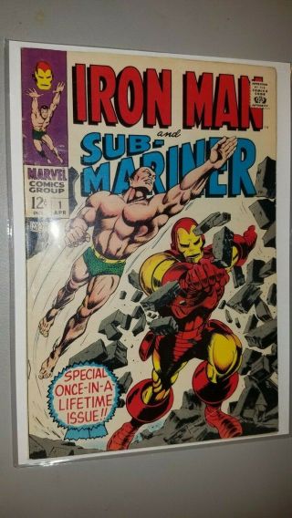 Iron Man And Sub - Mariner 1 1968 Marvel Silver Age Book Vf