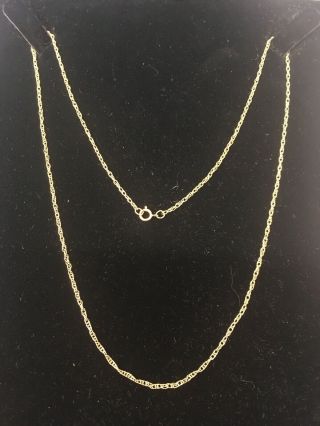 Vintage Lovely Solid 9ct Yellow Gold Prince Of Wales 18 Inch Long Chain Necklace