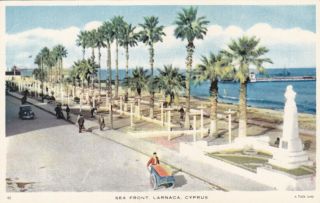 Cyprus Postcard Sea Front Larnaca Mourettos Tuck C 1950
