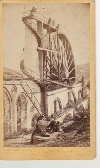 Old Vintage Photo Cdv Woman Laxey Wheel Isle Of Man Patterson James Ramsey F2