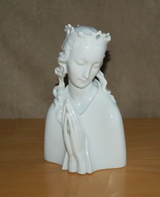 Vintage Augarten Wien White Vienna Porcelain Praying Madonna Figure - Perfect