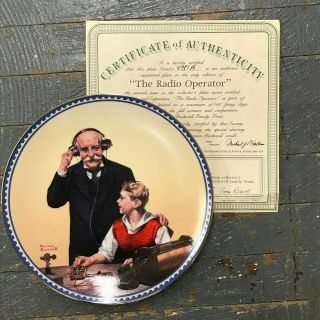 Norman Rockwell Knowles China Plate The Radio Operator Innocence And Experience