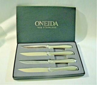 Oneida Steak Knives Stainless Steel Usa Set Of 4 Pattern 413