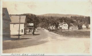 Socony Gas Station Postcard - Size Photo Alton Bay Nh 1920s Hampshire Rppc